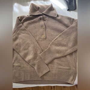 COS women’s Tan Sweater with Button Detail